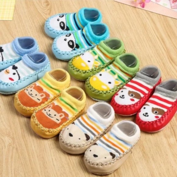 Baby Shoes Socks Animal Infant Sock Shoe Green New - Picture 7 of 16